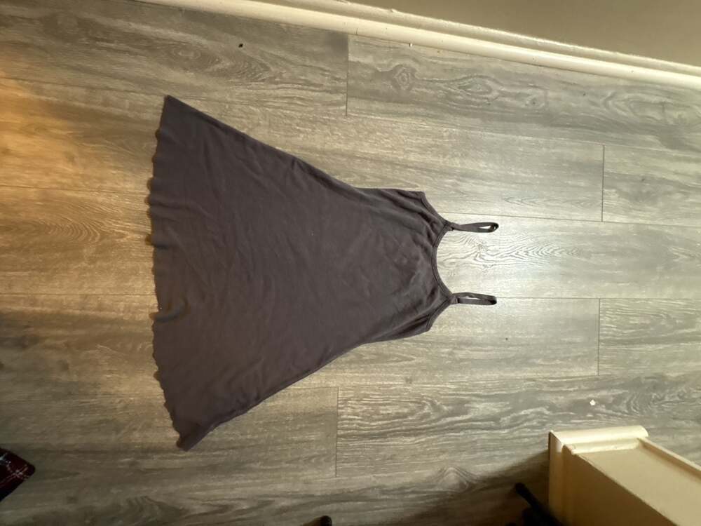 Ijoah Women's Ribbed Spaghetti Strap Mini Dress, Size Small, Dark Gray
